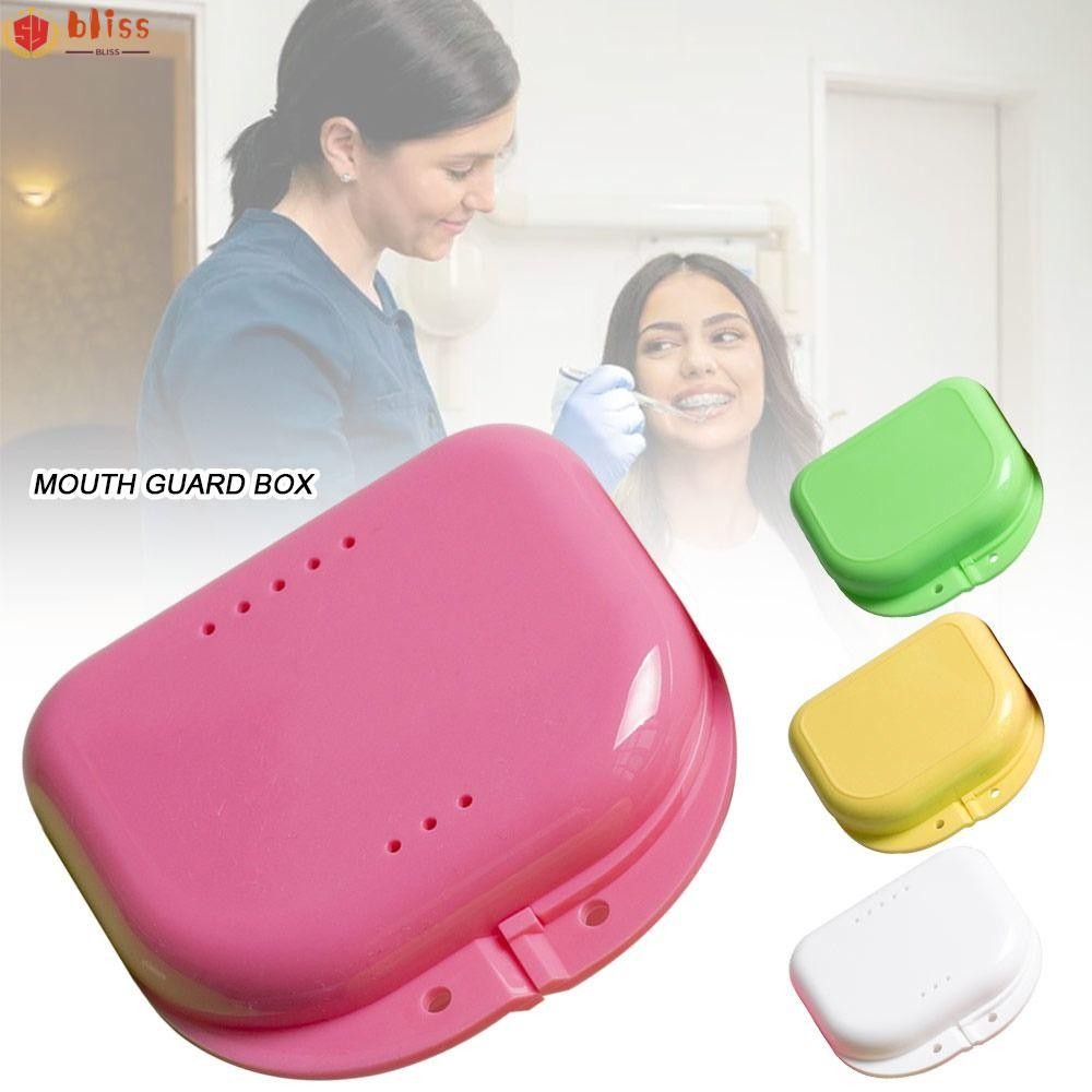 Blliss กล่องฟันปลอม,คอนเทนเนอร์ปาก Guard Retainer Storage, Oral Hygiene ...