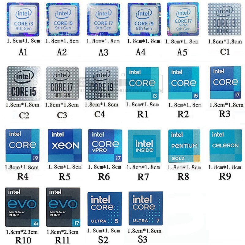 สติกเกอร์ใหม่ Original 9 10th Generation 11th Generation CPU Label LOGO ...