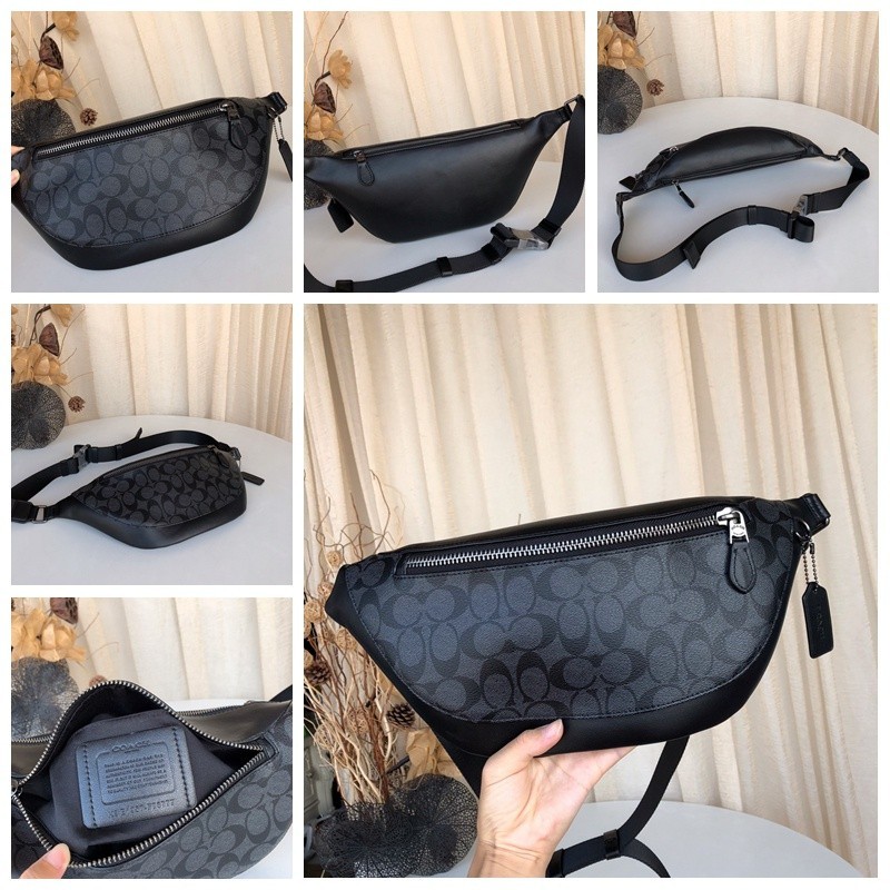 ♞COACH Waist Bag Waterproof Men Chest Pouch Sling Crossbody Bag Beg