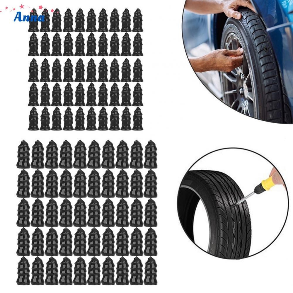 【Anna】Screw Tire Plug 100PCS Black Rubber Rubber Screw Nail Tire Repair