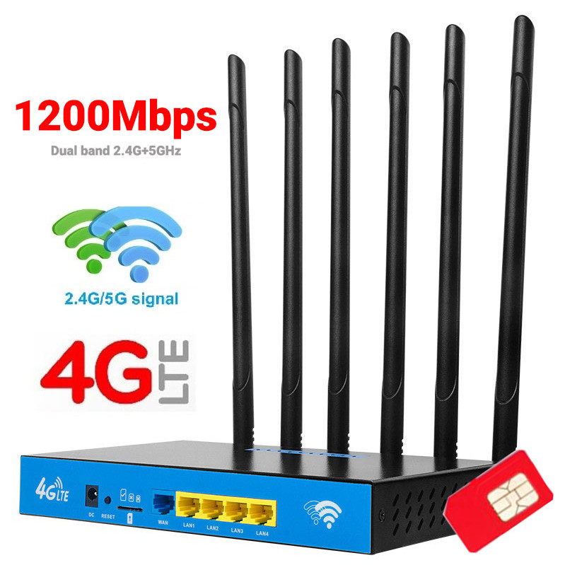4G Router 1200Mbps 6 เสา สัญญาณแรง 6 High Gain Antennas High ...