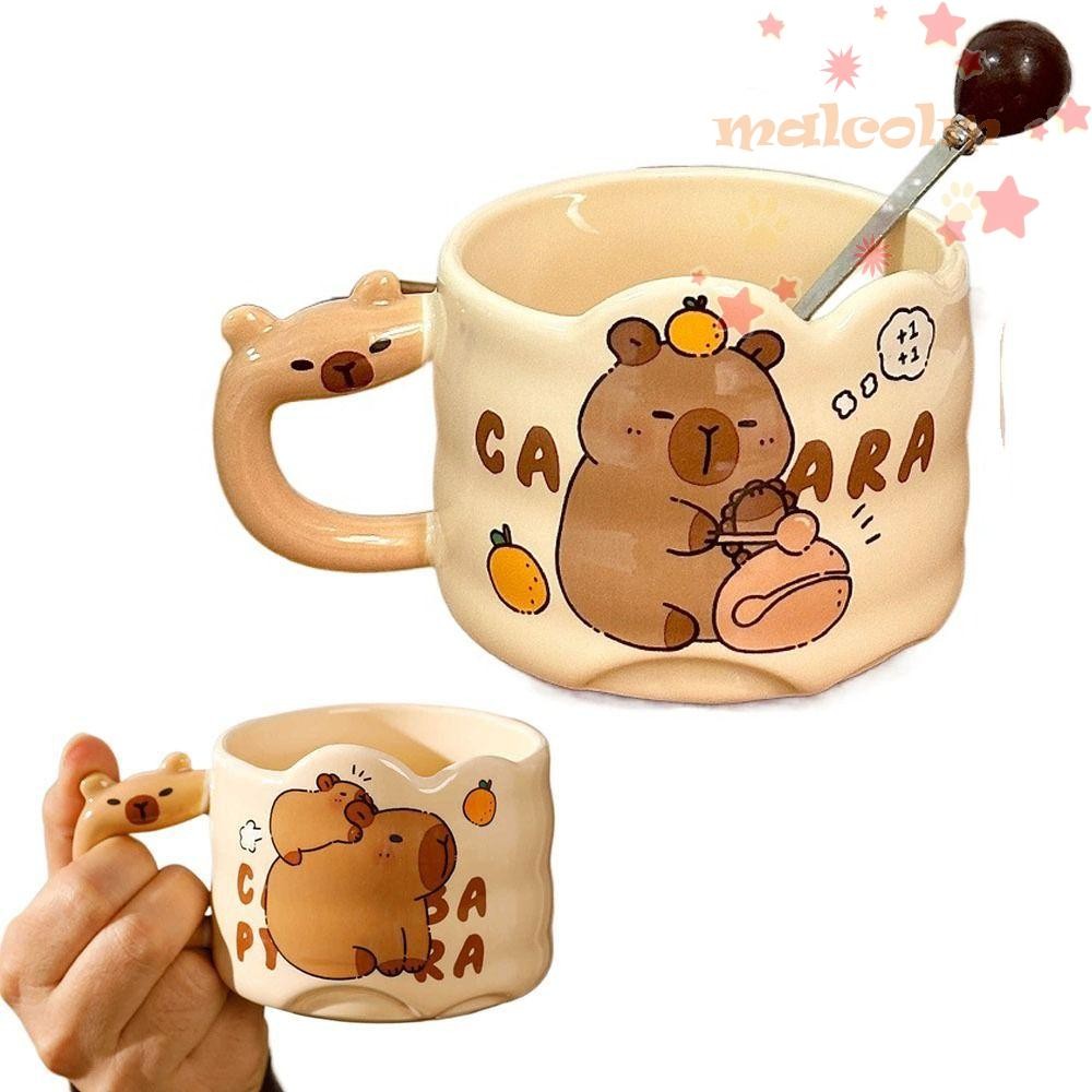 Malcolm การ์ตูน Capybara แก้ว, Stackable ที่ไม่ซ้ํากัน Handle น่ารัก ...