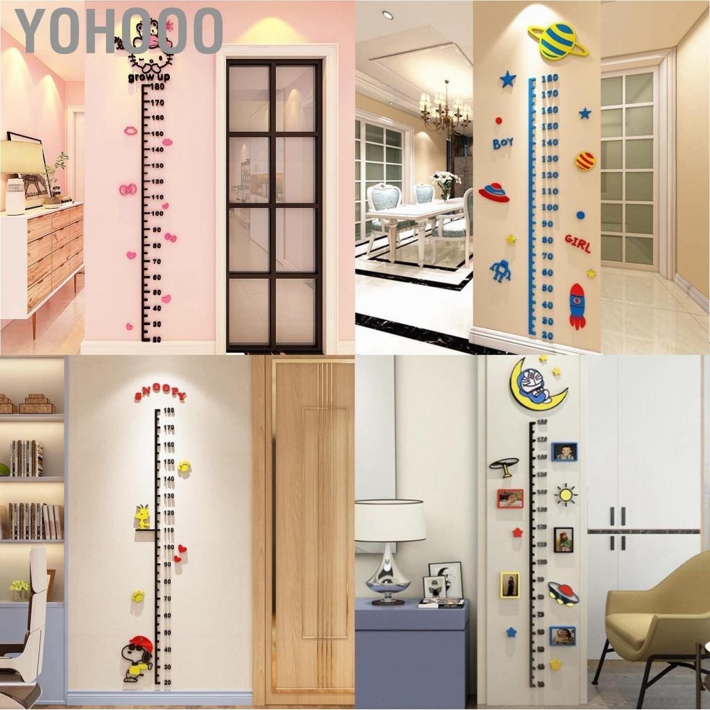 Yohooo Growth Chart Children Height Measure Wall Ruler Acrylic Home ...