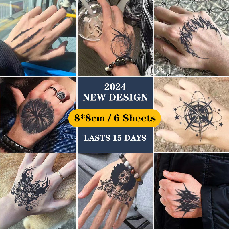 【COCO Magic tattoo】สติกเกอร์รอยสักชั่วคราว กึ่งถาวร กันน้ํา ติดทนนาน 6 ...