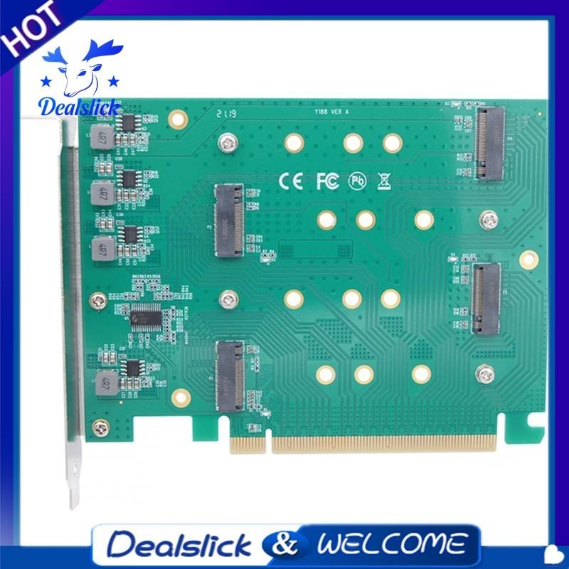 【Dealslick】การ์ดอะแดปเตอร์แยก Pci-e 3.0 X16 Split Into 4 NVME M.2 Solid ...