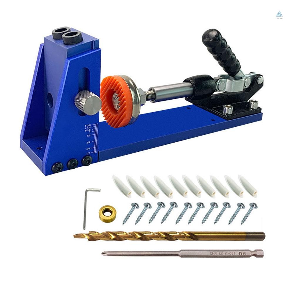 9.5มม. 15° Pocket Hole Jig Kit เฉียง Hole Puncher เจาะ Bits Positioner ...