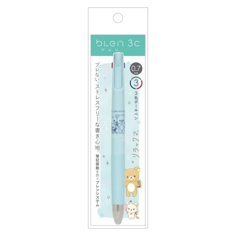 San-X Rilakkuma Blend 0.7mm 3-color ballpoint pen PR07001 Blue Zebra ...
