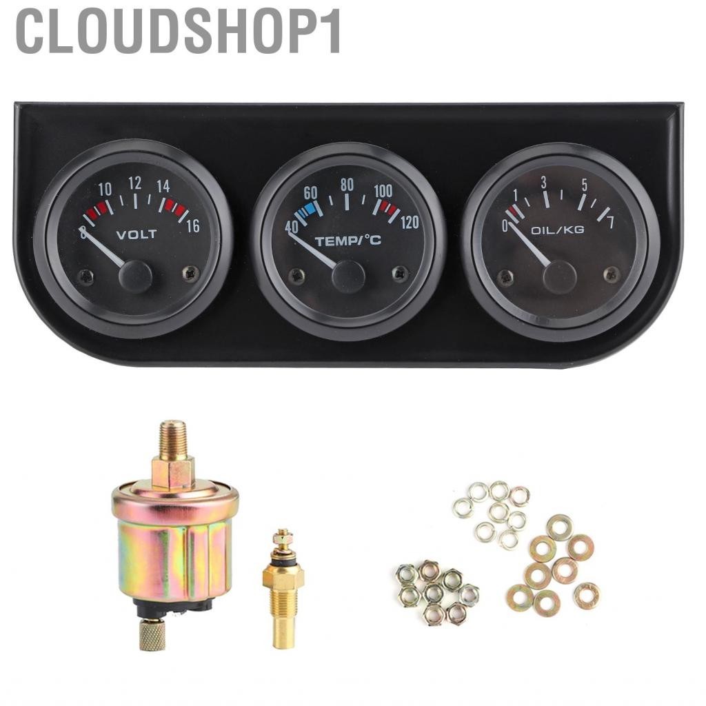 Oil Water Volt Gauge Panel 1/8in NPT 52mm/2in 3In1 Car