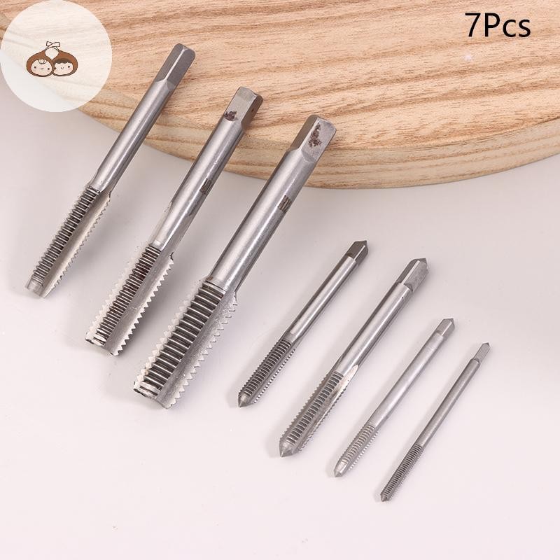 Bef 7 PC M3-M12 Hand Tap Square Shank ชี้ตรง Groove Thread Tapping ...