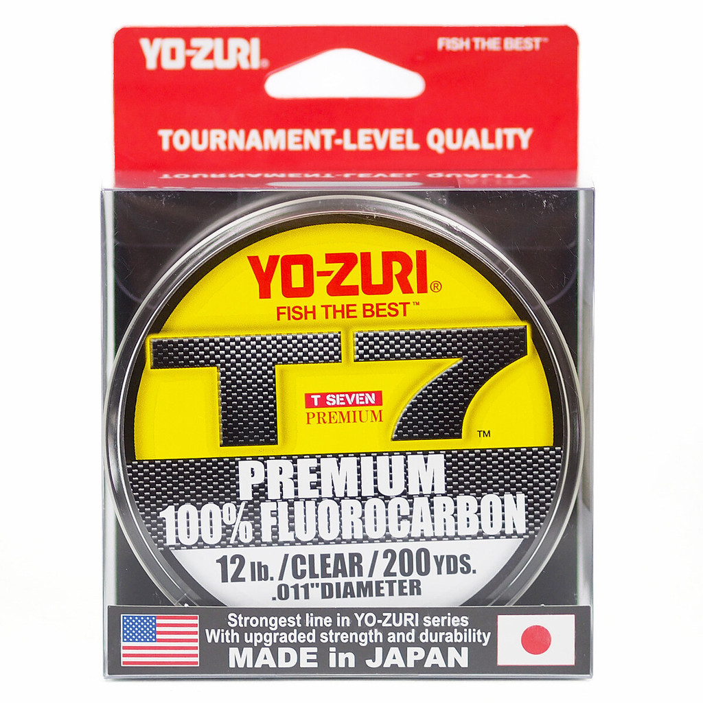 Filo Da Pesca Yo-Zuri T7 Premium Fluorocarbon - Lenza Trasparente 200yd Per Pesca Bass, 2.7kg Di Resistenza Lenza Fluorocarbon