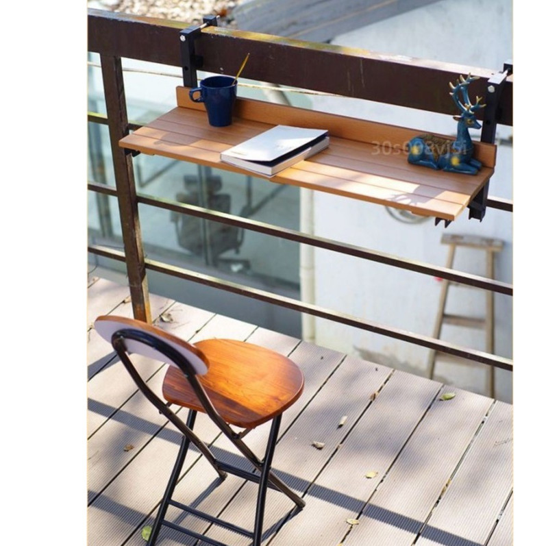 Balcony Folding Railing Hanging Table Outdoor Folding Coffee Table ...
