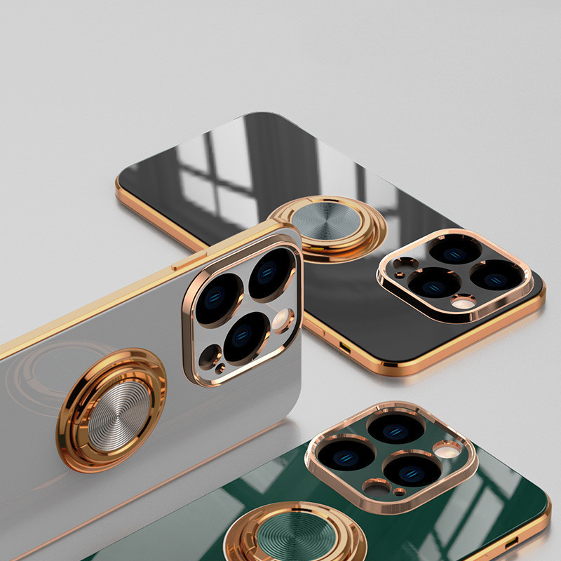 การดูดซับแม่เหล็กรถยนต์ 6D ชุบซิลิโคน TPU สําหรับแหวนสําหรับ Apple ...