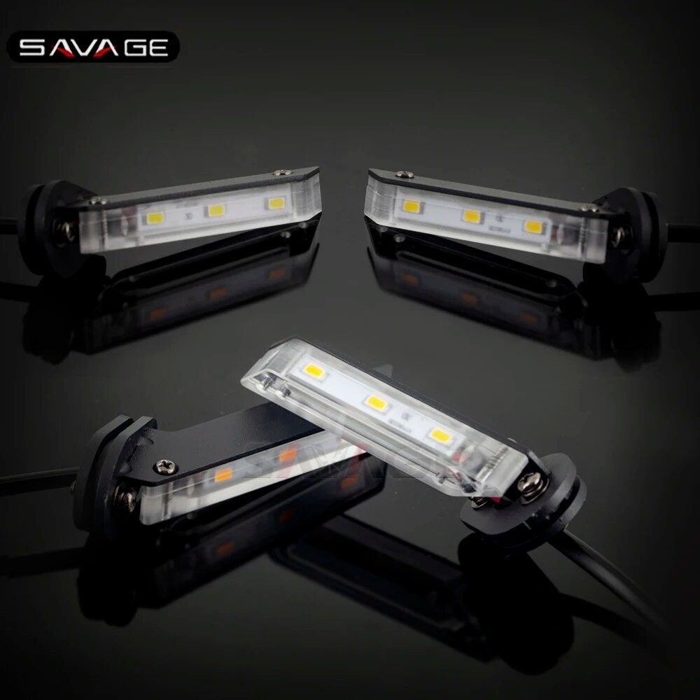 Universal LED Turn Signal Lights For Yamaha & Honda Motorcycles - Super Bright SMD Clear Lenses