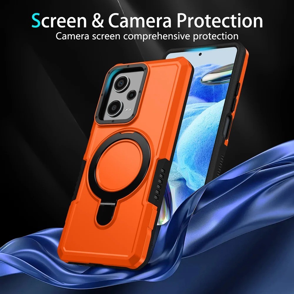 thumbnail image 2 of Rugged Armor Shockproof Case For Xiaomi Redmi Note 11S 4G – Magnetic Ring Stand – Matte Black – Slim 2 of 5