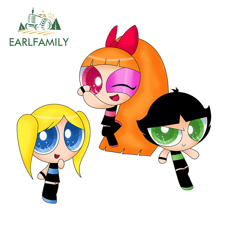 Earlfamily Powerpuff สาวการ์ตูนรถสติกเกอร์ Occlusion Scratch Caravan ...