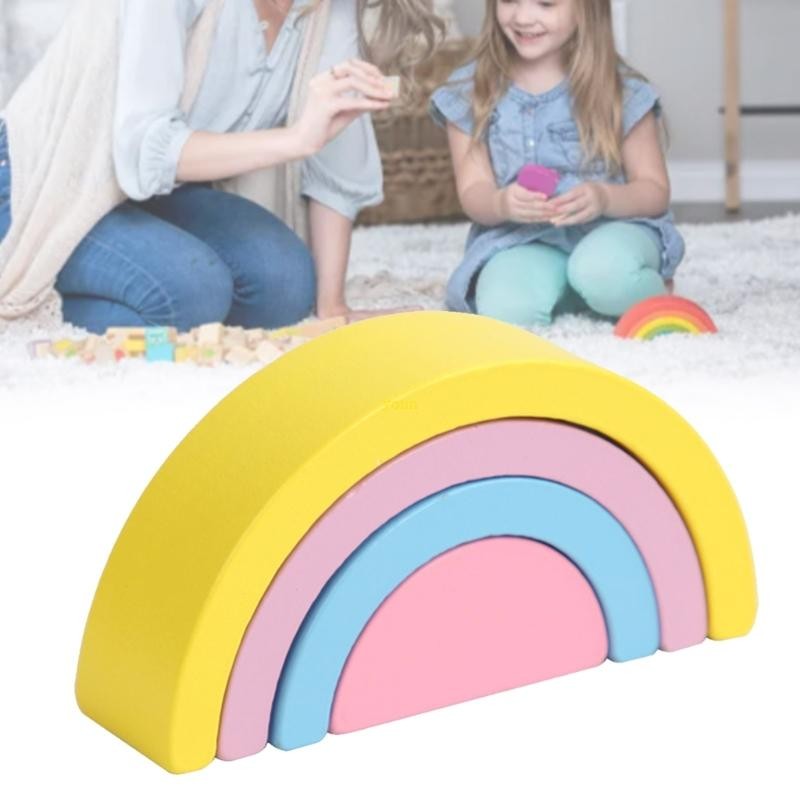 Youn Arched Bridge Rainbow Stacking Toy Baby Creation Sensory Brain ...