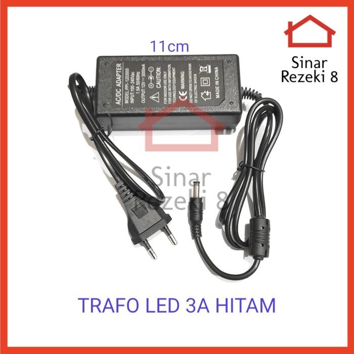 Hitam อะแดปเตอร์แปลงไฟ LED 3A 12V 3A