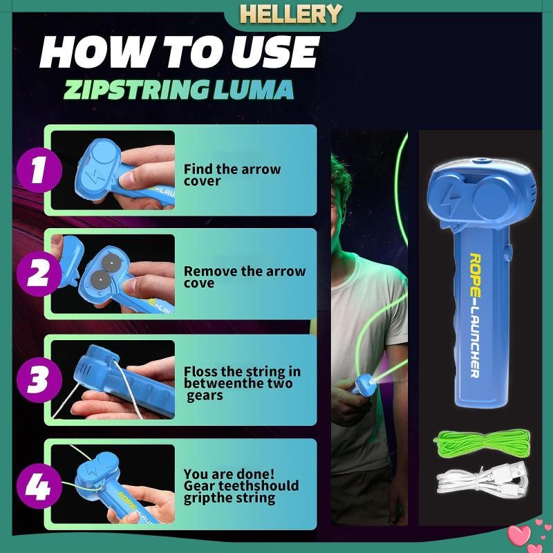 [HelleryTH] String Rope Launcher เครื่องเปิดเชือกแบบพกพา Loop Glow in ...