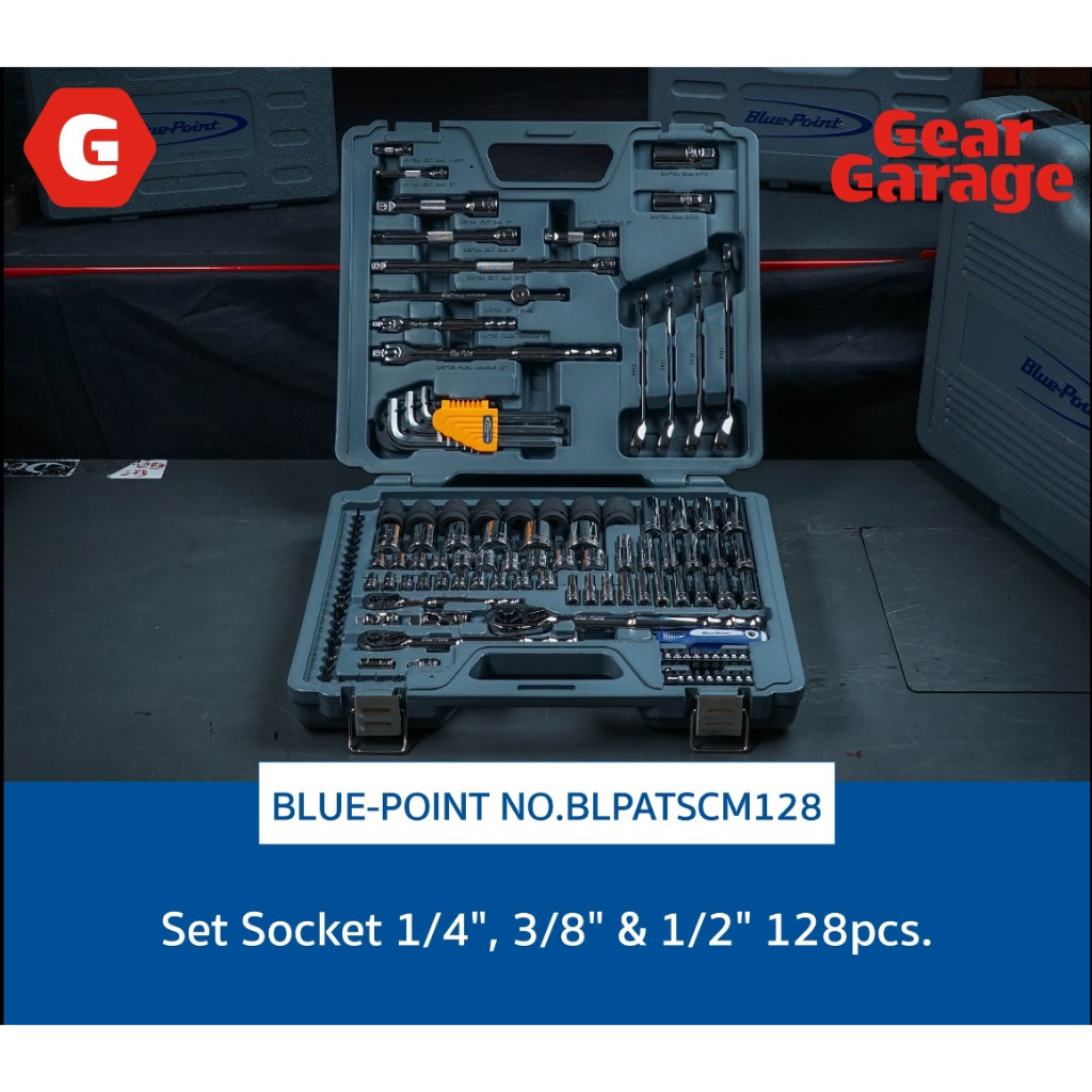BLUE-POINT NO.BLPATSCM128 Set Socket 1/4