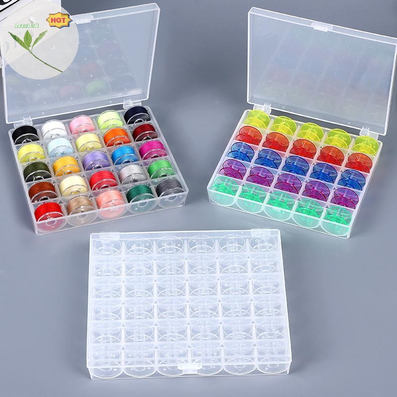 Maud 25/36pcs จักรเย็บผ้าในครัวเรือน Bobbin Lock Core กล่องที่มีสีสัน ...