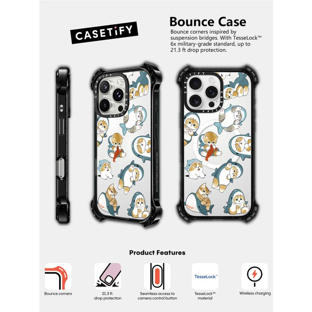 Casetify X Shark Party Case Bounce Case แม่เหล็กดูด Hard อะคริลิค ...