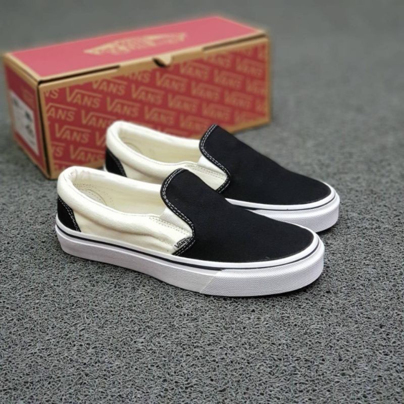 รองเท ้ าเดี ่ ยวราคาถูก vans Slippery OG Black Cream คุณภาพนําเข ้ า