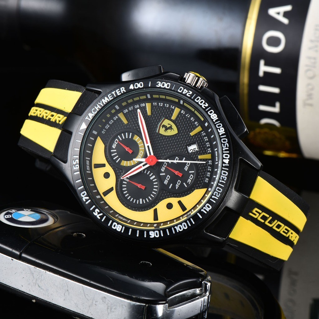 Ferrari Ferrari การออกแบบหน้าปัดสายยางนาฬิกาผู้ชาย Rui Watch ys ...