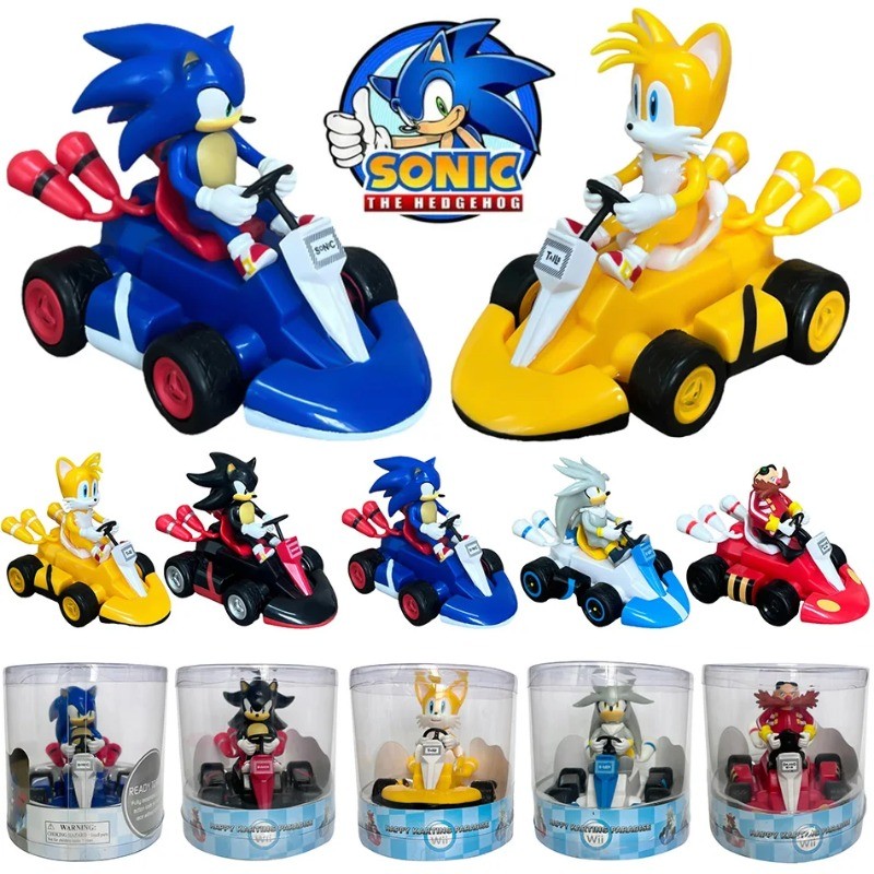 12 ซม.อะนิเมะ Sonic the Hedgehog ดึงกลับรถ Sonic Tails & Eggman Action ...