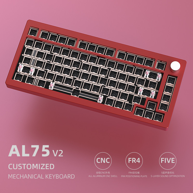 Al75v2 Mechanical Keyboard Kit ชุดคีย์บอร์ดแบบกลไก CNC อลูมิเนียม 3 ...