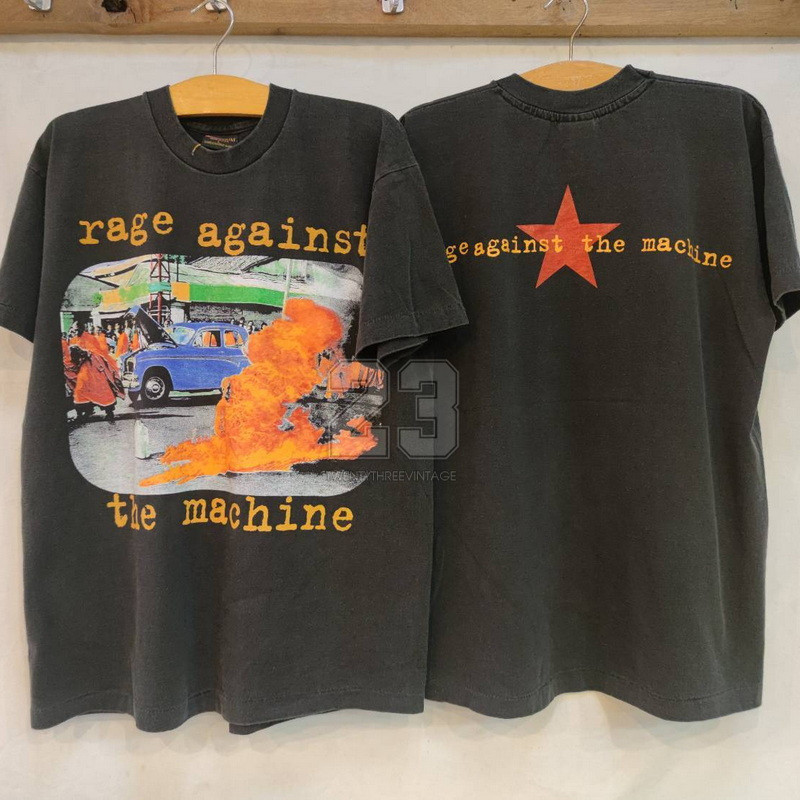 [100% Cotton] [ 23 ] X [ RAGE AGAINST THE MACHINE ] ฟอกไบโอ เสื้อวินเทจ ...