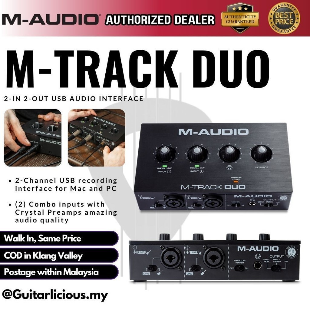 M-audio M-Track Duo 2-in 2-out USB Audio Interface ( M Track / M-Track ...