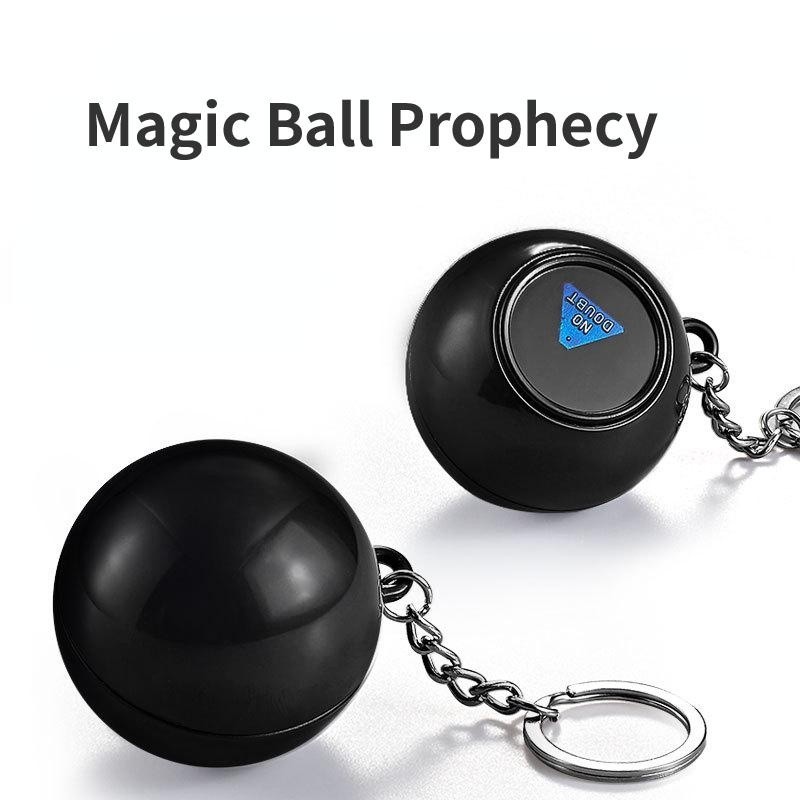 พวงกุญแจสีดํา 8 Magic Prophet Ball Magic Props ของเล ่ นขายร ้ อน 4.5 ...