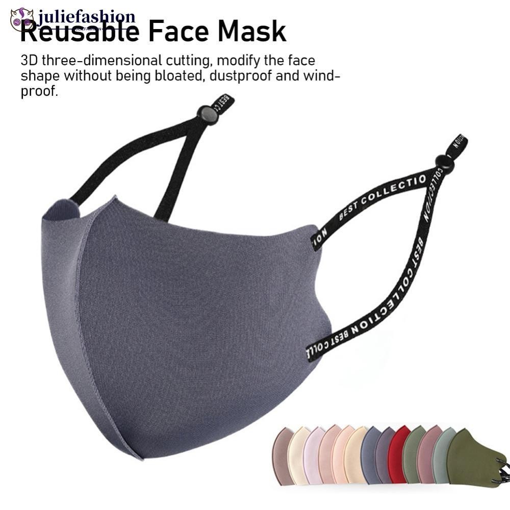 JULIEFASHION 3D ล ้ างทําความสะอาดได ้ ปรับฝุ ่ น Breathable ผ ้ าฝ ้ ายน ้ ําแข ็ งถักหน ้ ากากครีมกันแดด Haze Reusable Face Mask Unisex Star หน ้ ากาก G8L1