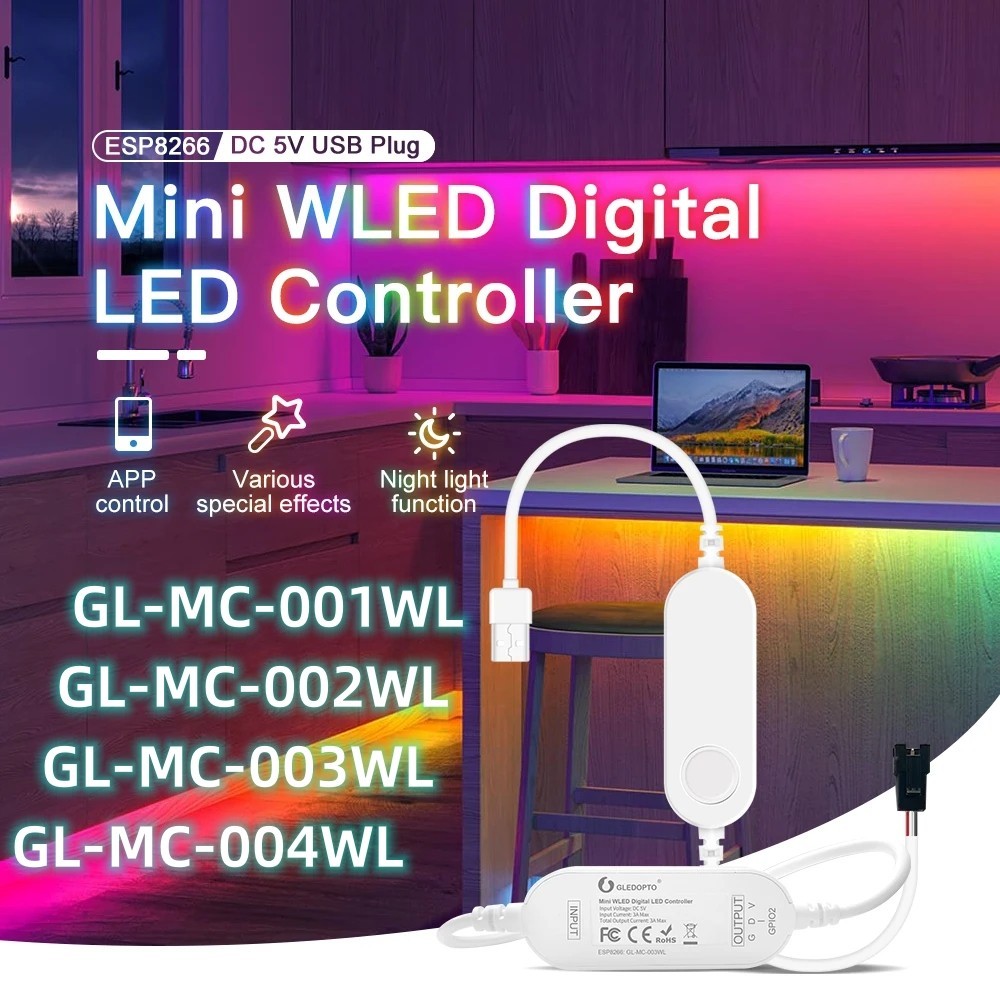 Dc12-24 V/5 V USB ESP32/ESP8266 Mini LED Controller พร้อมไมโครโฟนเสียง ...