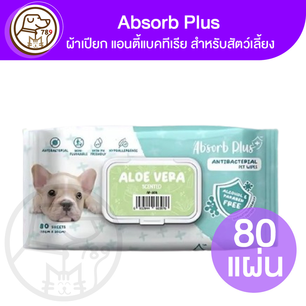 Absorb Plus ผ้าเปียก แอนตี้แบคทีเรีย กลิ่นอโลเวล่า 80 แผ่น | Shopee ...