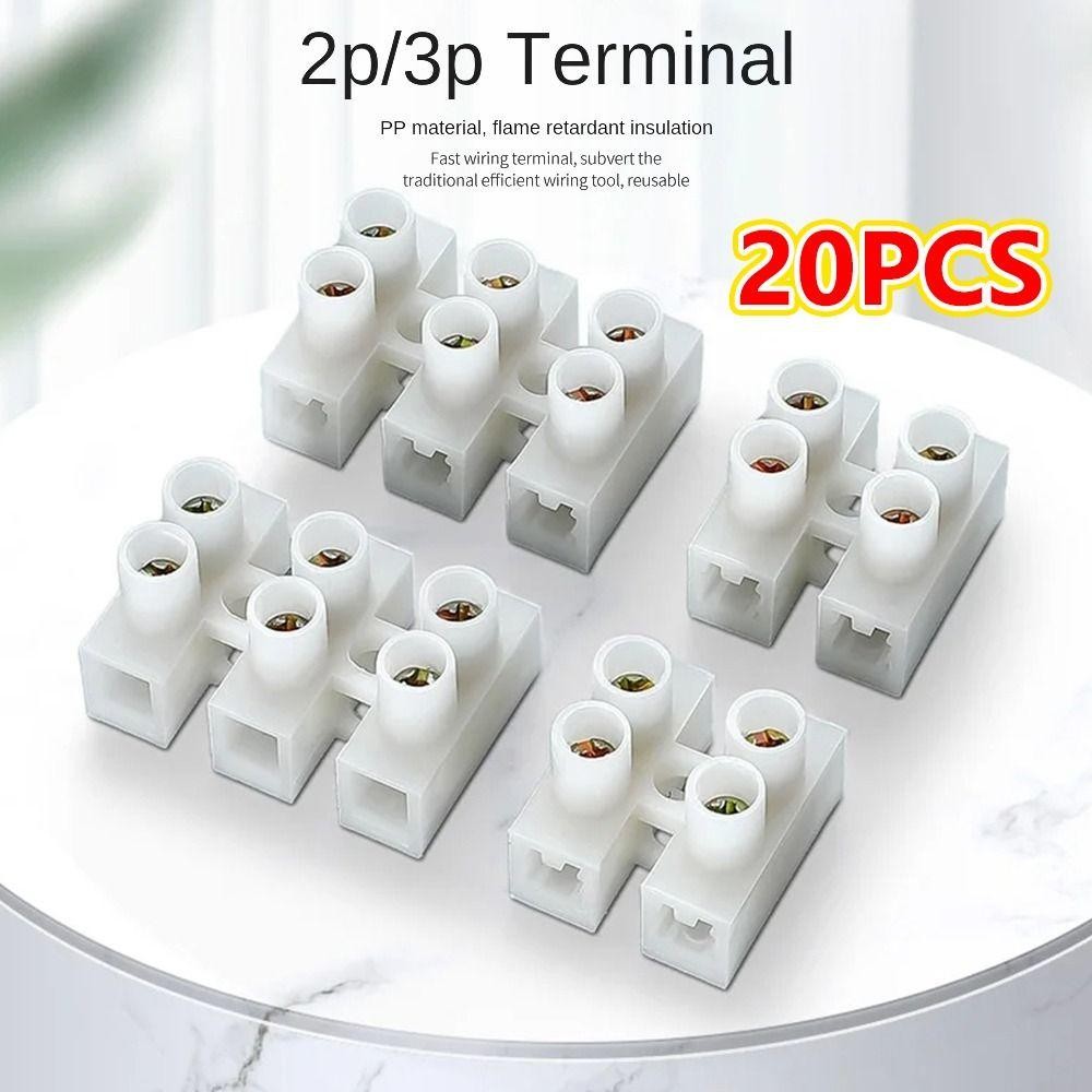 KENZI 20 ชิ้น LED Light Terminal Block, พลาสติก 2 ใน 2 ออก 3 ใน 3 ออก ...