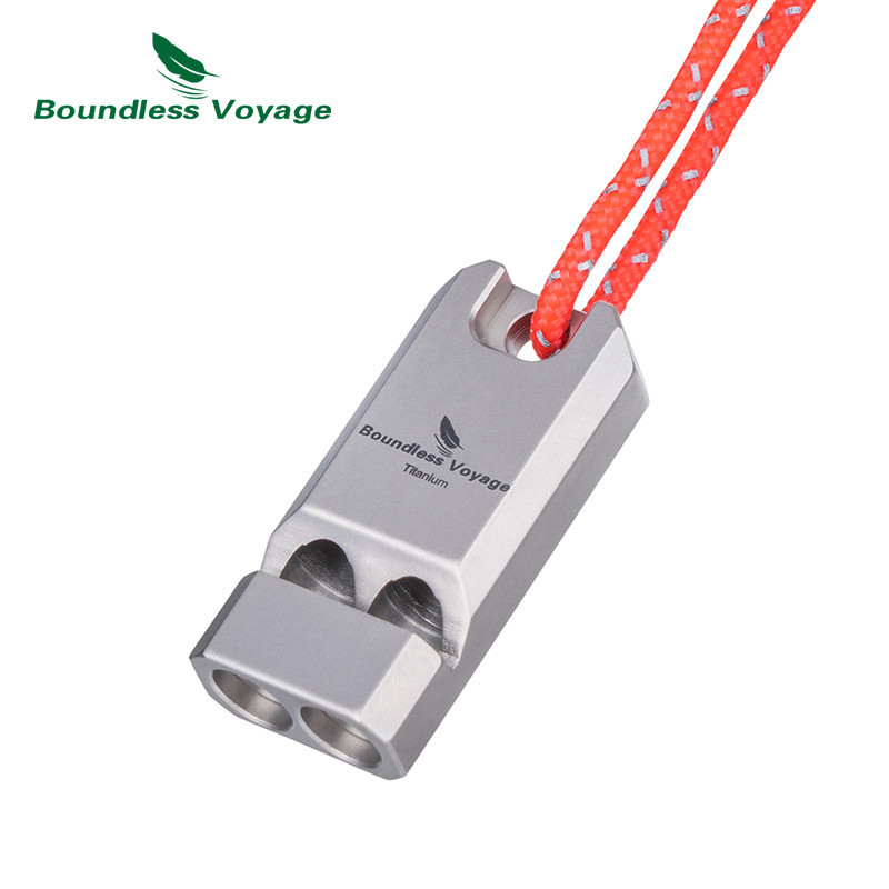 Ultralight Titanium Emergency Whistle with Lanyard 103 Decibels for Outdoor Camping Hiking Signalin