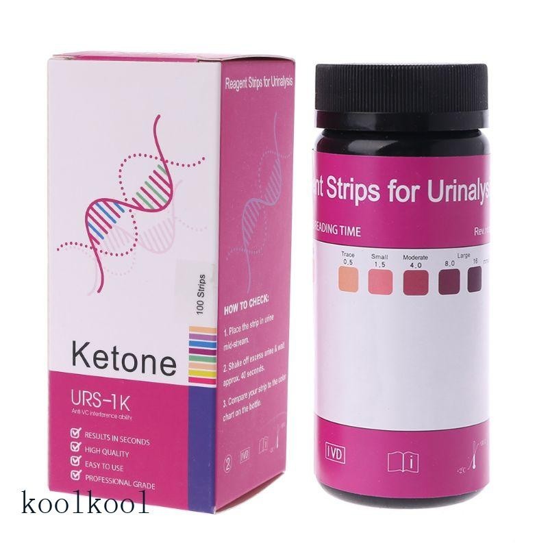 Kool 100 ชิ้น Ketone Test Analysis Strip ลดน้ําหนักวิเคราะห์การทดสอบ ...