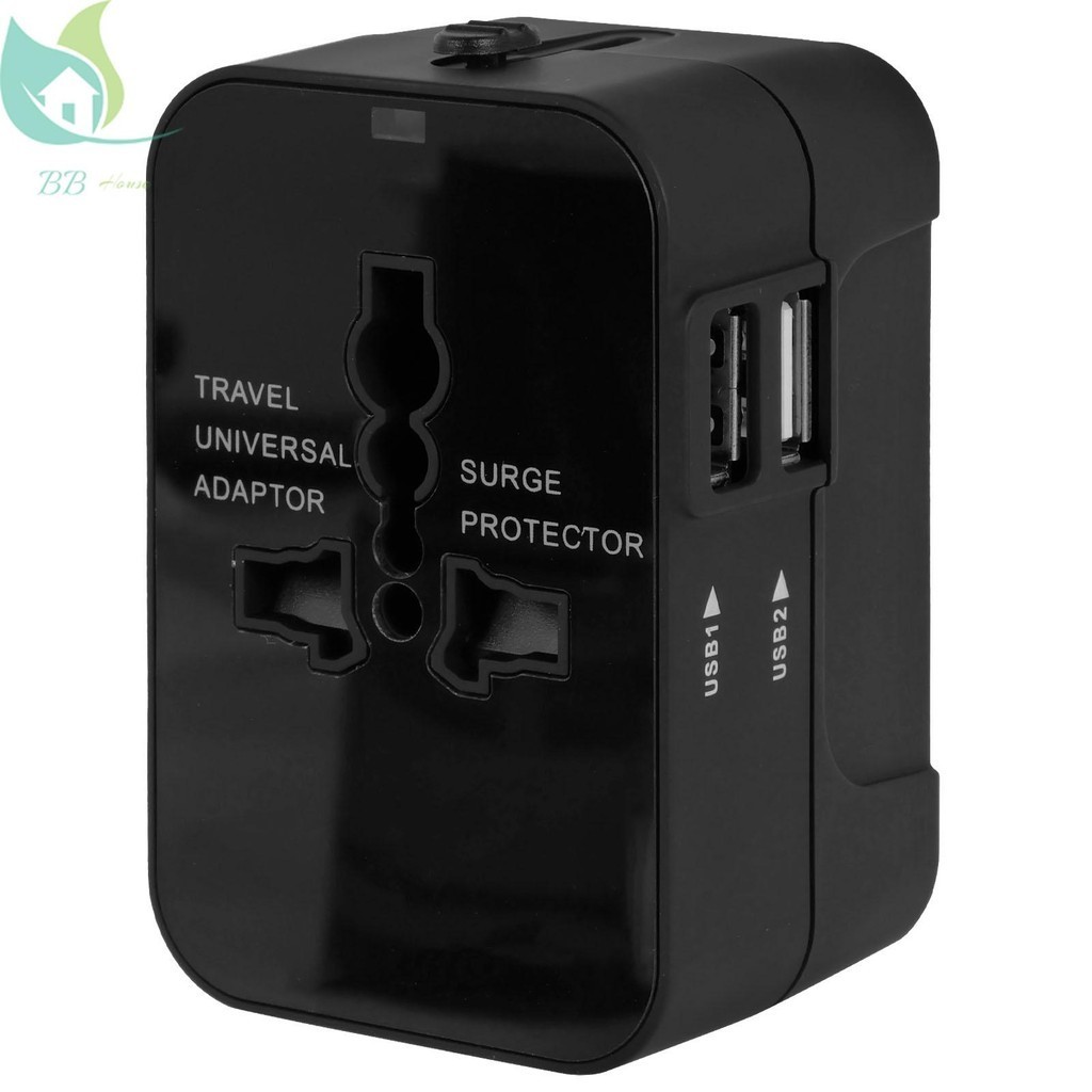 Travel Adapter Universal Dual USB Plug Adapter แบบพกพา International ...
