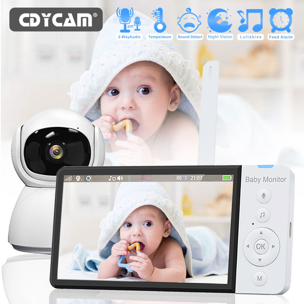 5.0 นิ้วหน้าจอ IPS Baby Monitor พร้อมกล้อง 720P HD วิดีโอไร้สาย Nanny ...