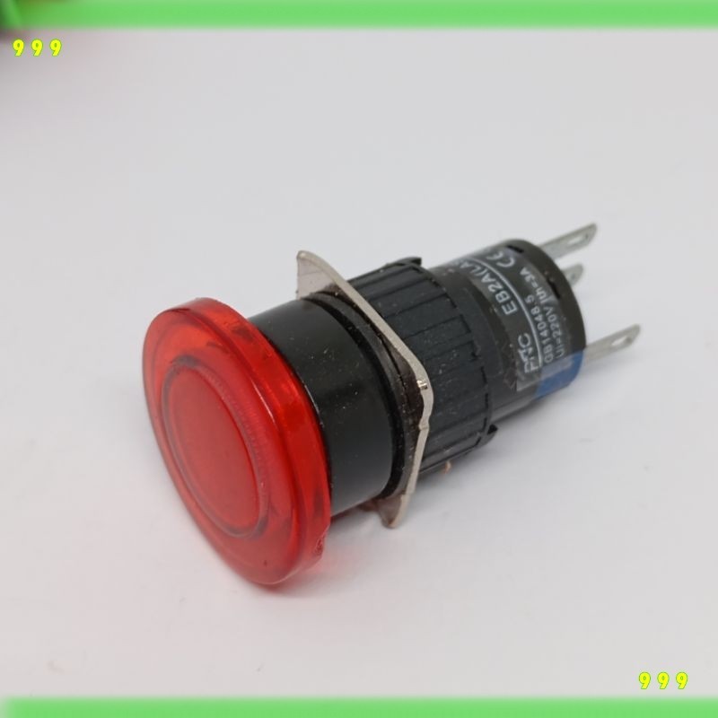 1ชิ้น Switch สวิตช์อีเมอร์ AL6-M-5A /220VAC ขนาด16mm8ขา กดล็อก บิดปล่อย ...