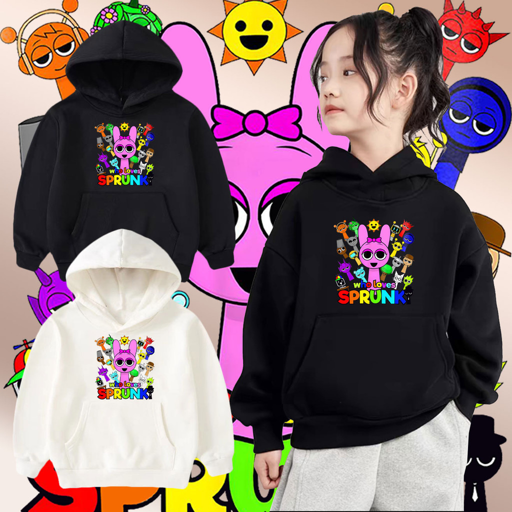 Sprunki เด็ก Hoodie เทรนด์ด้านเดียวหลวมพิมพ์สบาย | Shopee Thailand