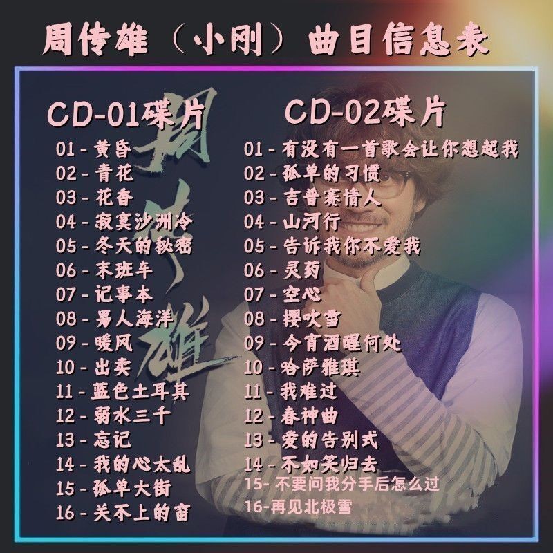 Zhou Chuanxiong CD Xiaogang อัลบั้มเพลงรักยอดนิยมรถ CD Disc Disc ...