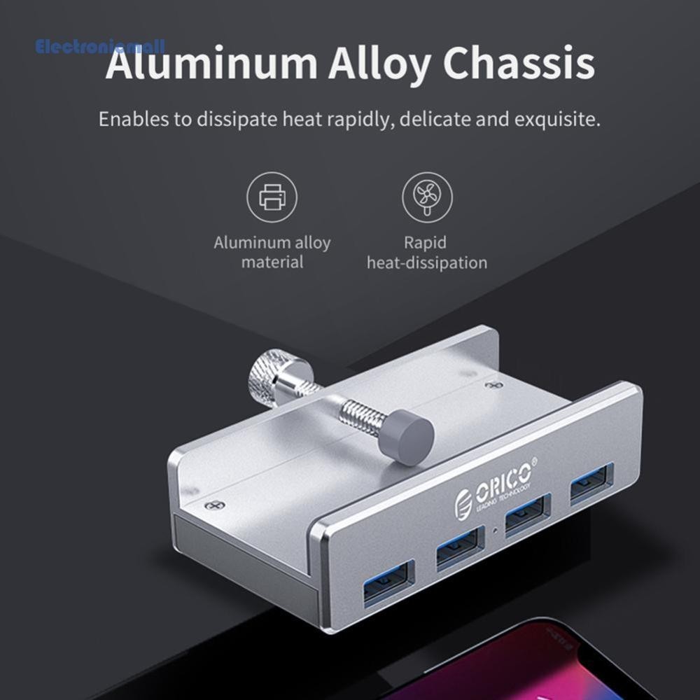 [ElectronicMall01.th ] Orico MH4PU-P อลูมิเนียมแชสซีคลิปหลัง USB3.0 4 ...