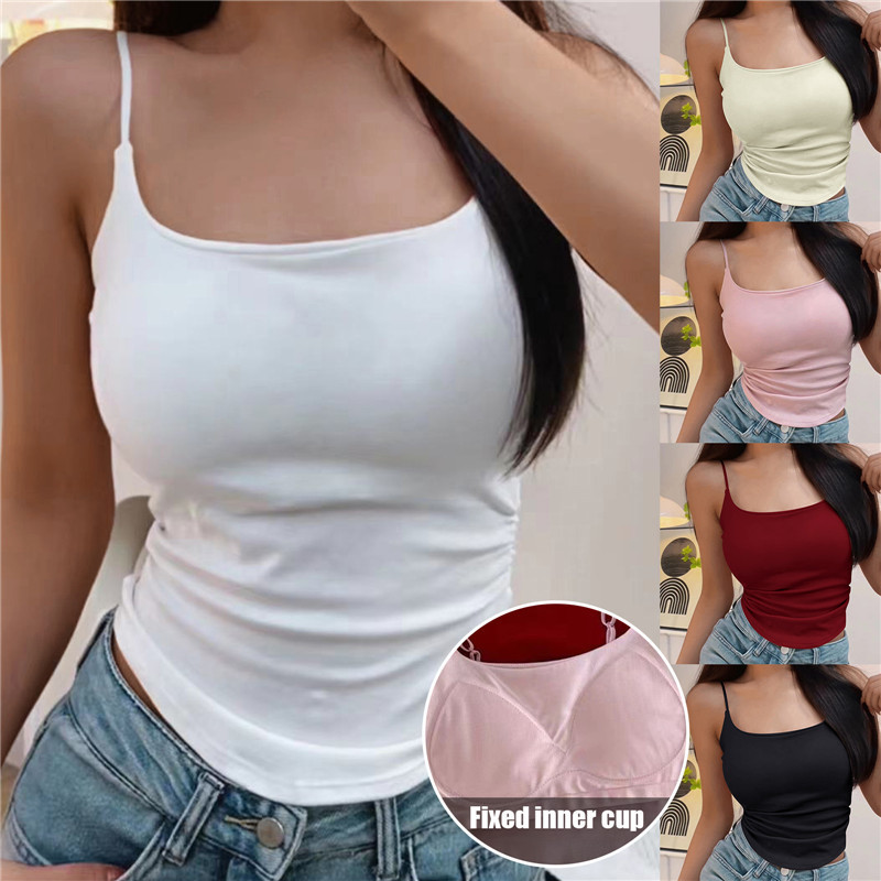 Solid Pleat Sling Vest Strap Chest Pad Inner Wear Slim fit Slimming ...