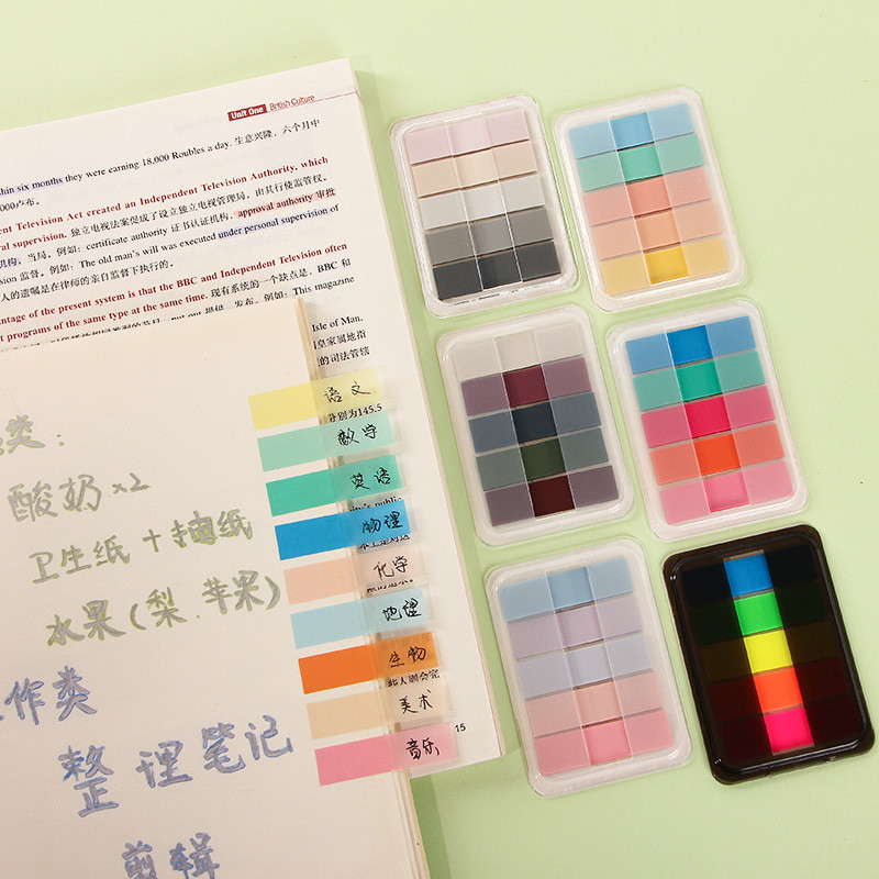 100 ชิ้นหน้าเครื่องหมาย Morandi Sticky Note Tabs สี Writable และเปลี่ยน ...