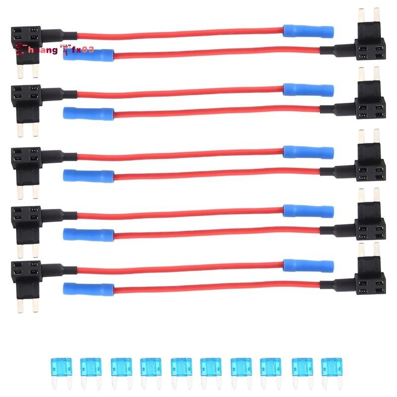 10 แพ ็ ค - 12V Car Add-a-circuit Fuse TAP Adapter Mini ATM APM Blade ...