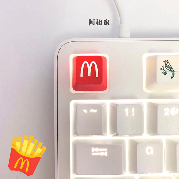 คีย์แคป keycap M McDonald's Pattern Keycaps Gold Arches บุคลิกภาพ ...