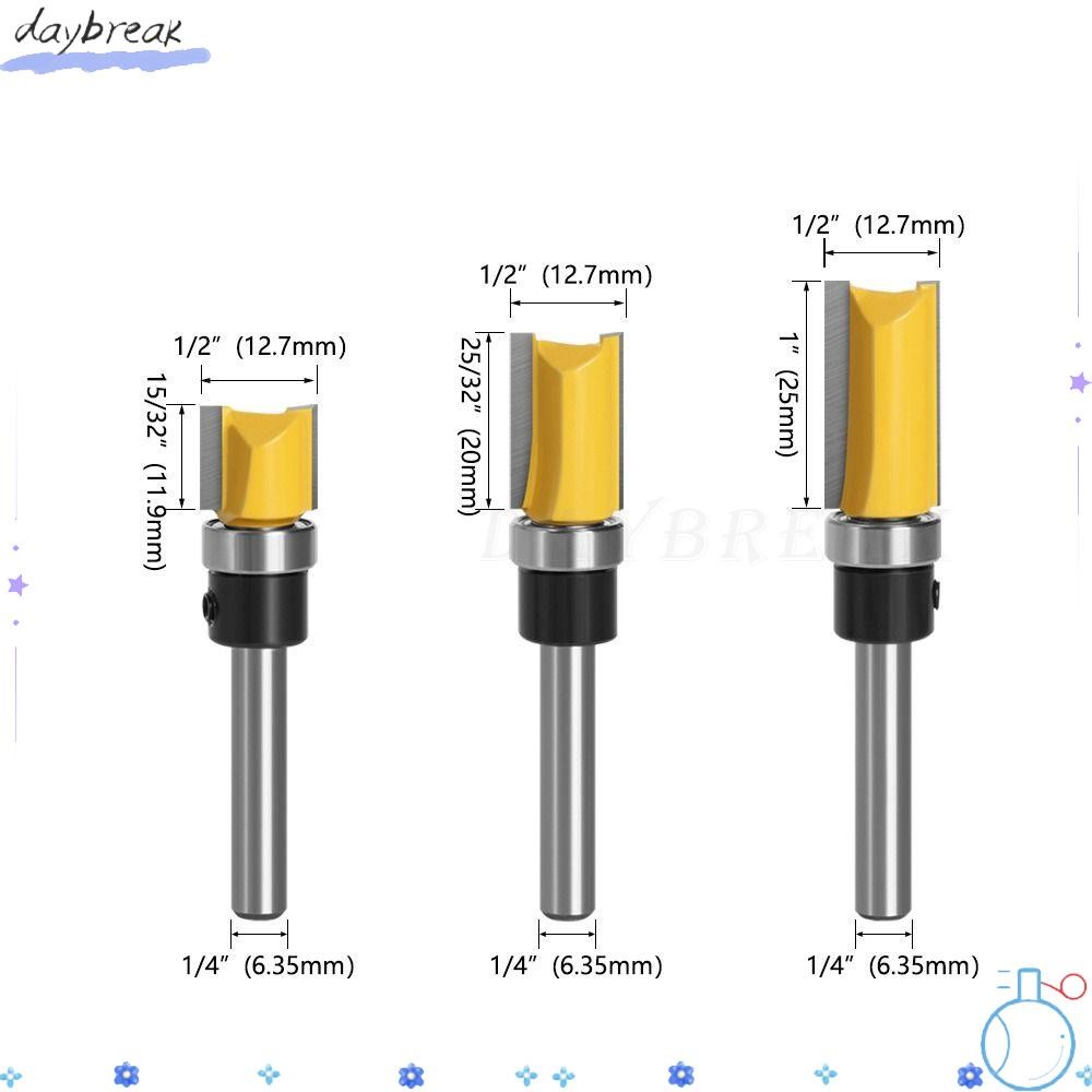 Daybreak Trim Router Bit,สองคมพร้อมเครื่องตัดกัดแบริ่ง,ฟันตรง6.35m ...