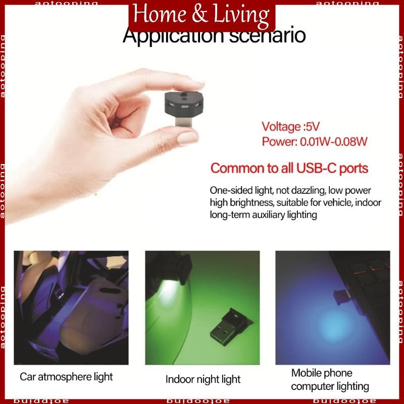 Aoto บ้าน LED แสงโดยรอบและโคมไฟกลางคืน USB A ประเภท C ขับเคลื่อนหลายสี ...